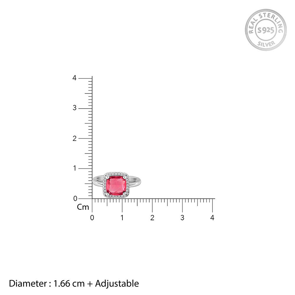 925 Silver Pink Square Set Of Three : PD02640ER02811R01918