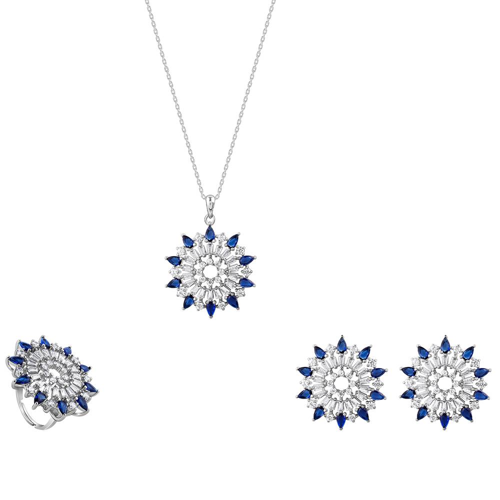 Giva 925 Silver Flourishing Set Of Three| Gifts For Women And Girls | With Certificate Of Authenticity  : PD02641ER02816R01915