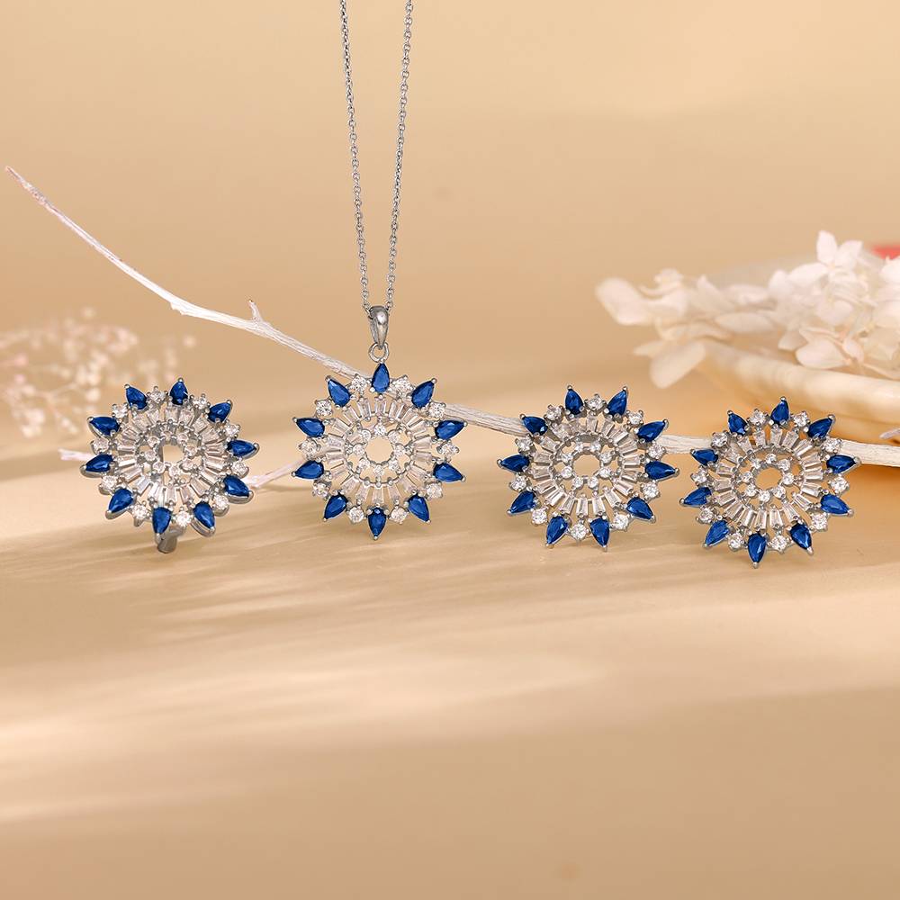 Giva 925 Silver Flourishing Set Of Three| Gifts For Women And Girls | With Certificate Of Authenticity  : PD02641ER02816R01915