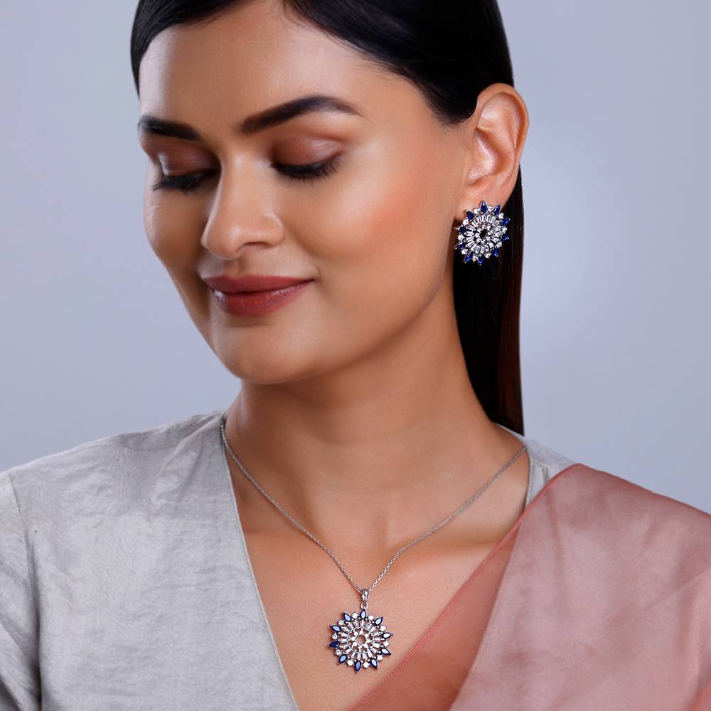 Giva 925 Silver Flourishing Set| Gifts For Women And Girls | With Certificate Of Authenticity And 925 Stamp | : PD02641ER02816