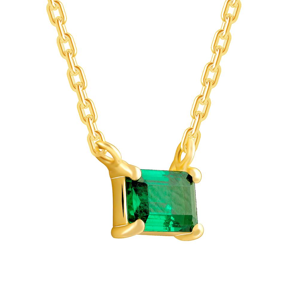 925 Silver Golden Baguette Glow Necklace| Pendant To Gift Women & Girls : PD02649