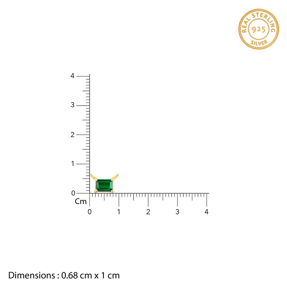 925 Silver Golden Baguette Glow Necklace| Pendant To Gift Women & Girls : PD02649