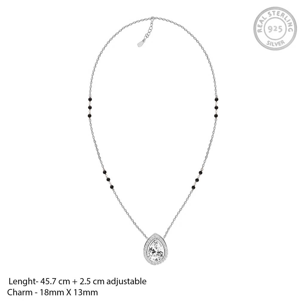 Silver Tear Drop Mangalsutra Necklace : PD0264