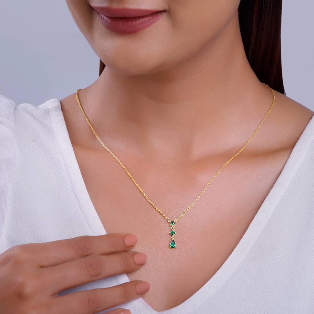 925 Silver Golden Aurora Drop Necklace| Pendant To Gift Women & Girls : PD02650