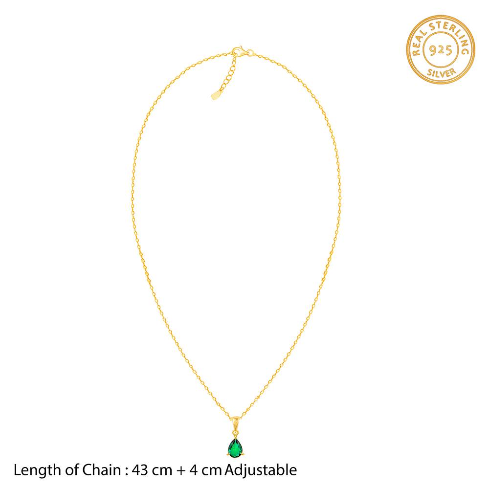 925 Silver Golden Peridot Dream Pendant With Link Chain| Necklace To Gift Women & Girls : PD02653
