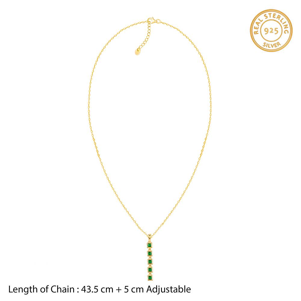 925 Silver Golden Verdant Elegance Necklace| Necklace To Gift Women & Girls : PD02654