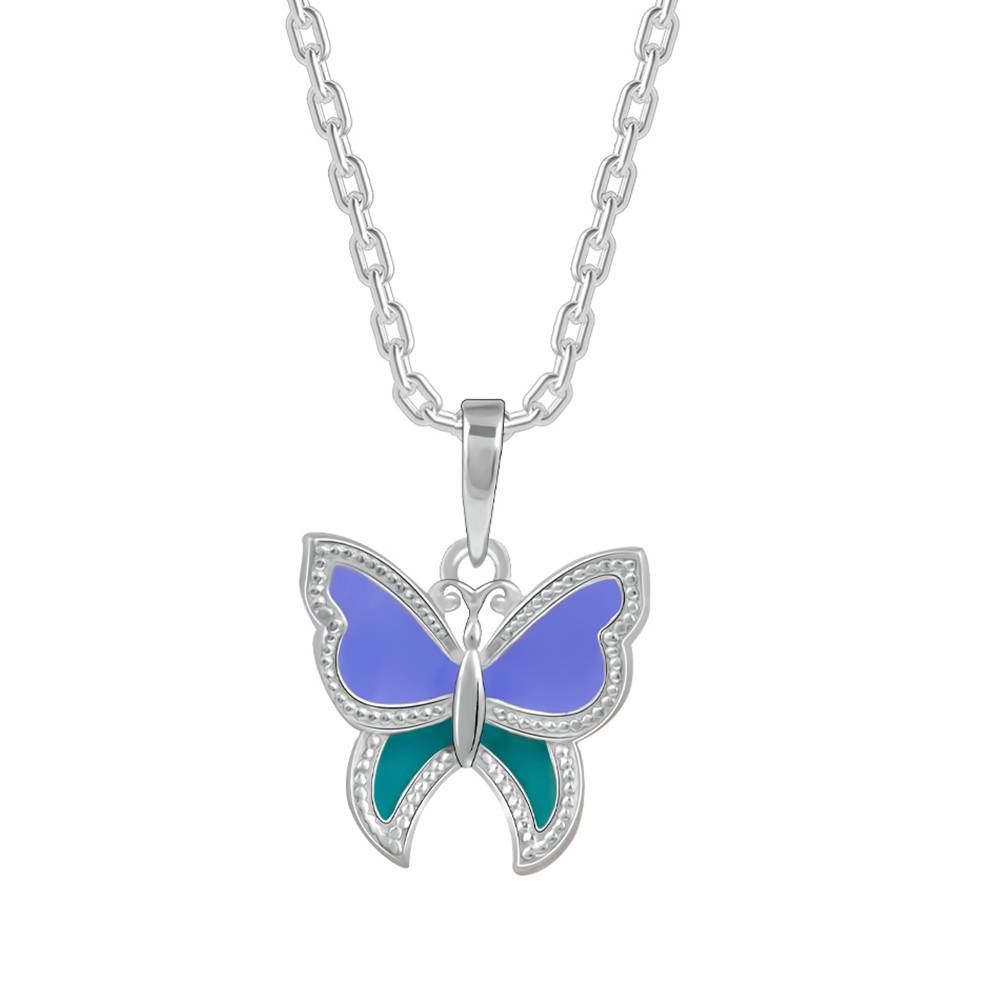 925 Silver Flutter Muse Pendant With Link Chain : PD02657