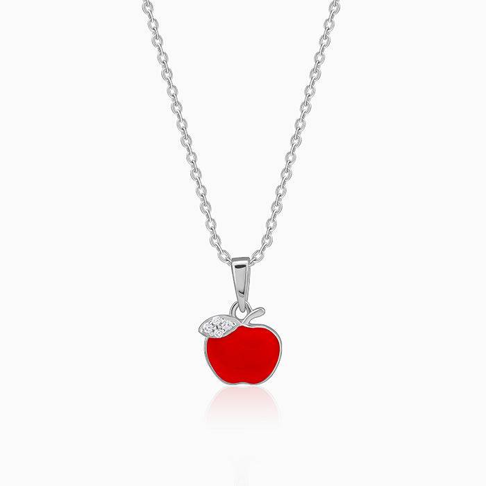 Giva 925 Silver Apple Kid'S Pendant With Link Chain| Necklace To Gift Women & Girls | With Certificate Of Authentici : PD02660