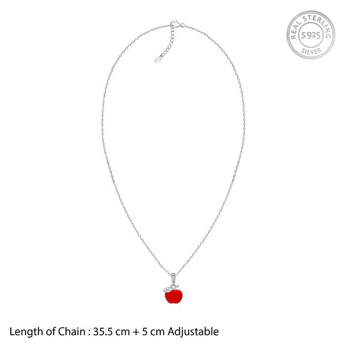 Giva 925 Silver Apple Kid'S Pendant With Link Chain| Necklace To Gift Women & Girls | With Certificate Of Authentici : PD02660