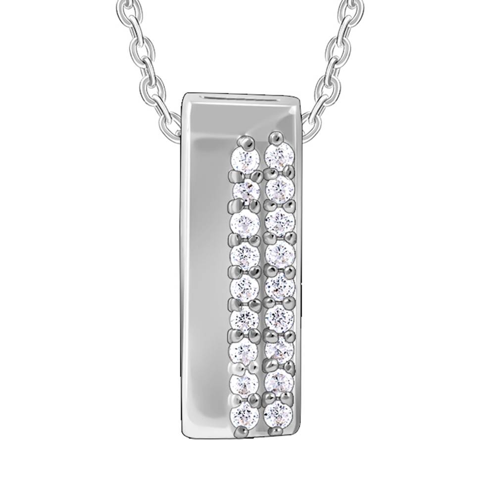 925 Silver Stellar Bar Pendant With Link Chain : PD02661