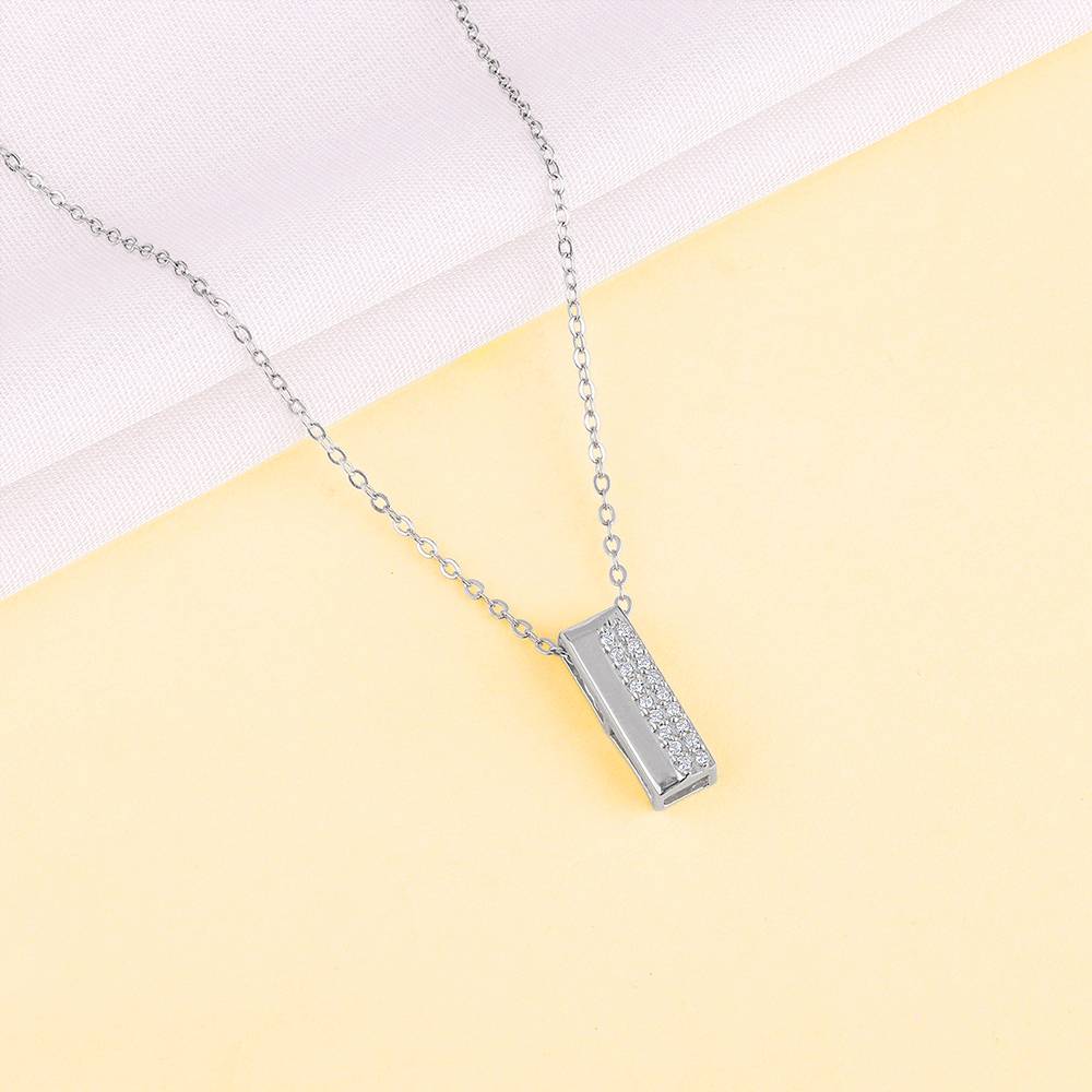 925 Silver Stellar Bar Pendant With Link Chain : PD02661