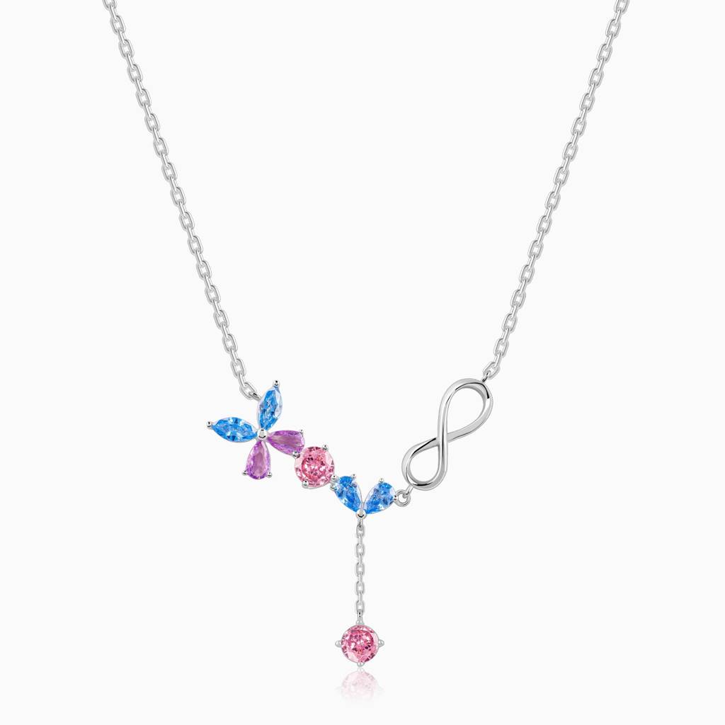Giva 925 Silver Blue Butterfly Infinity Necklace| Necklace To Gift Women & Girls | With Certificate Of Authenticity  : PD02678