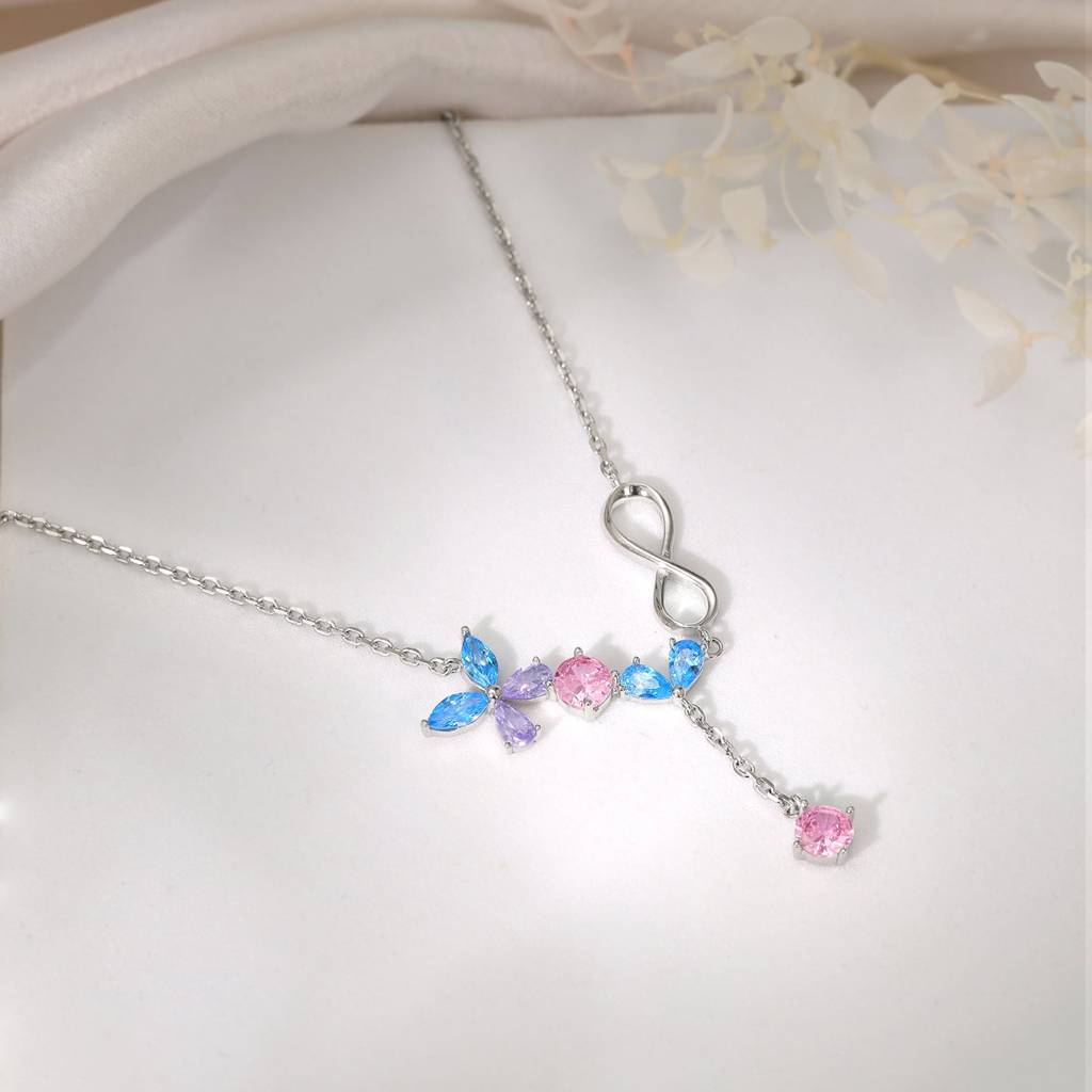 Giva 925 Silver Blue Butterfly Infinity Necklace| Necklace To Gift Women & Girls | With Certificate Of Authenticity  : PD02678