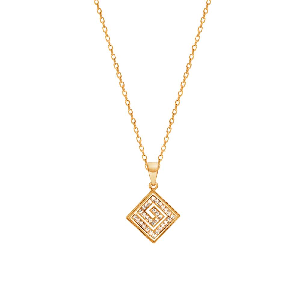 Giva 925 Silver Golden Maze Pendant With Link Chain : PD0267