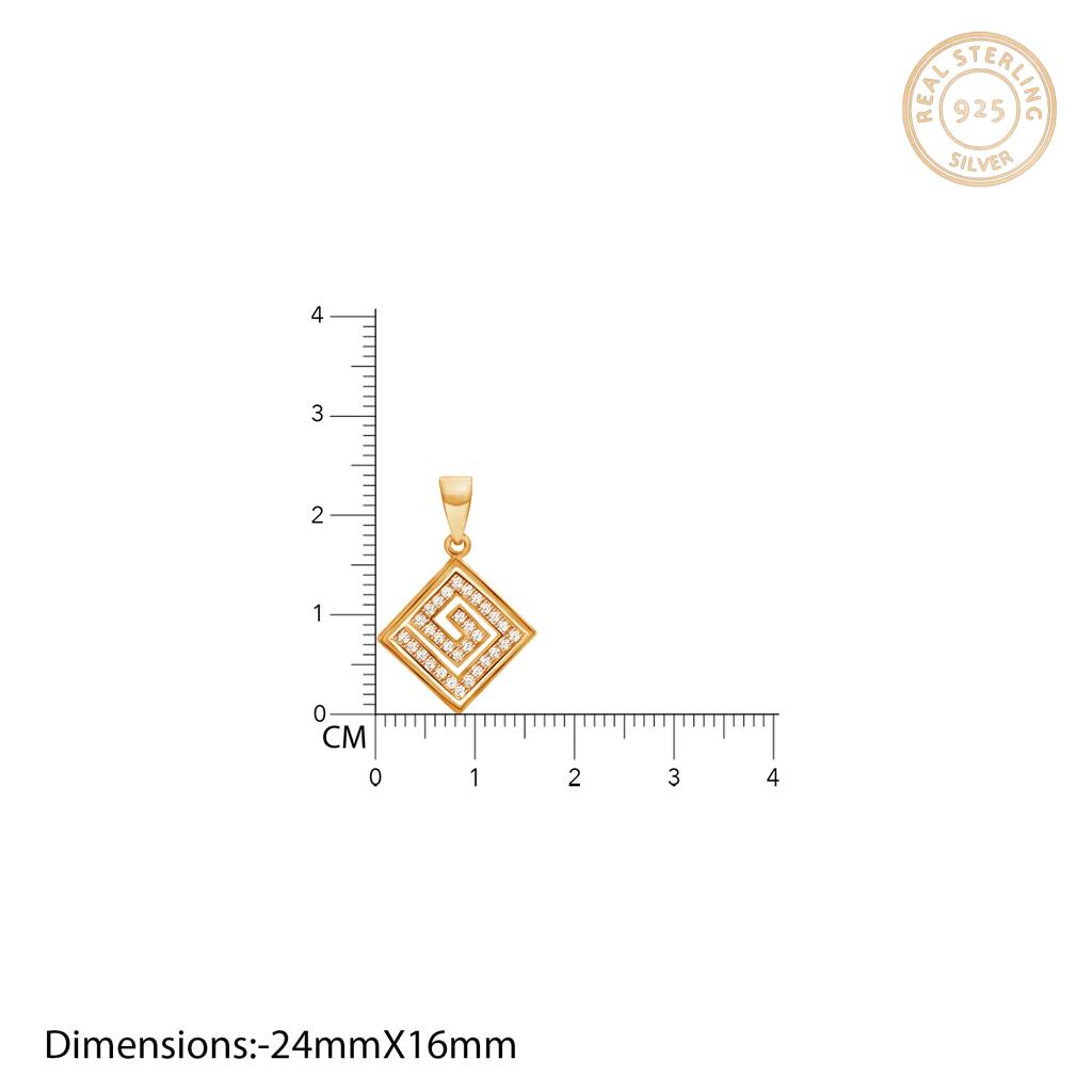Giva 925 Silver Golden Maze Pendant With Link Chain : PD0267