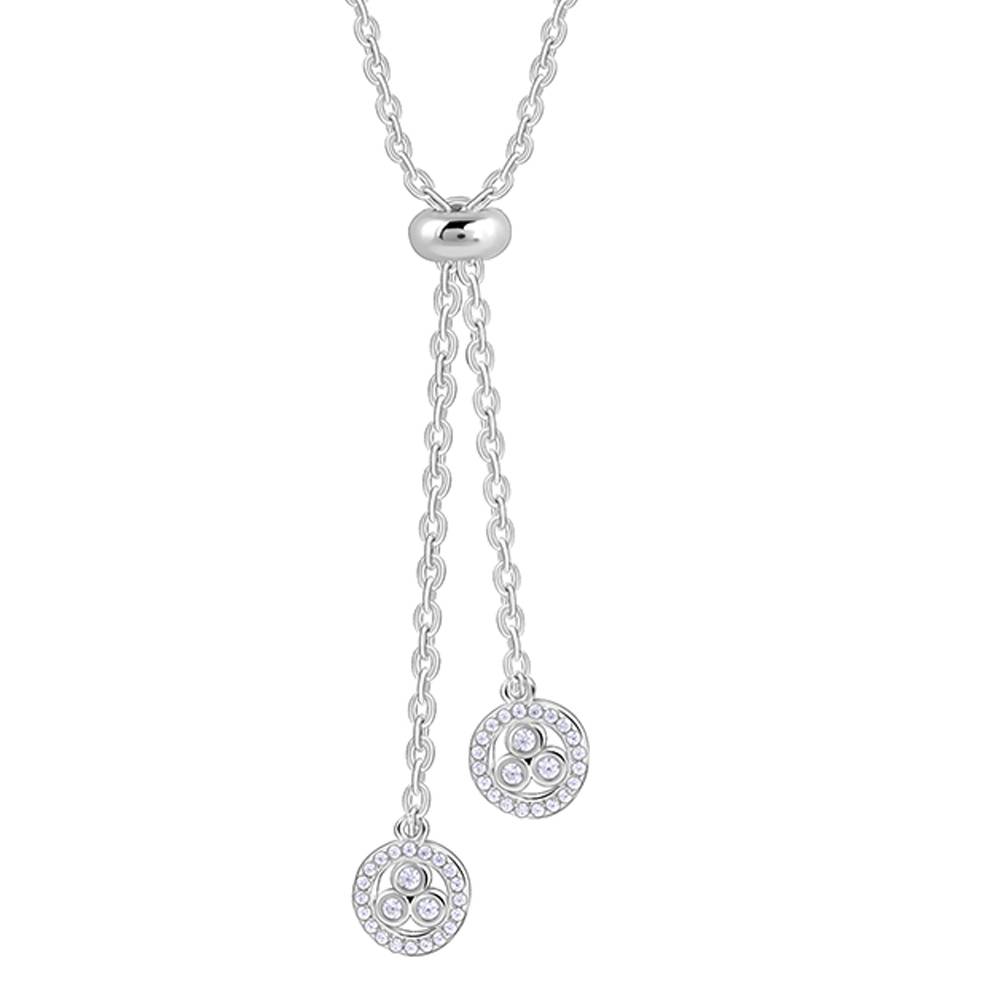 Silver Duo Spark Necklace : PD02689