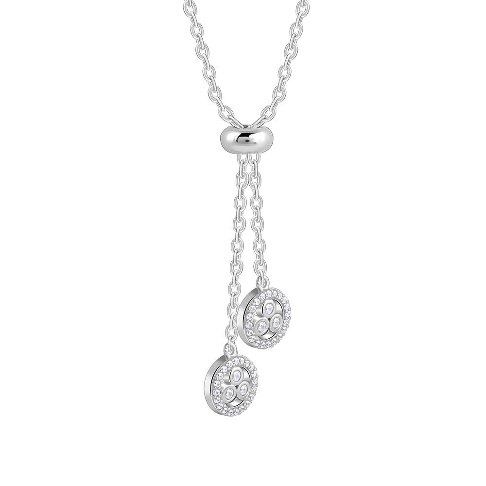 Silver Duo Spark Necklace : PD02689