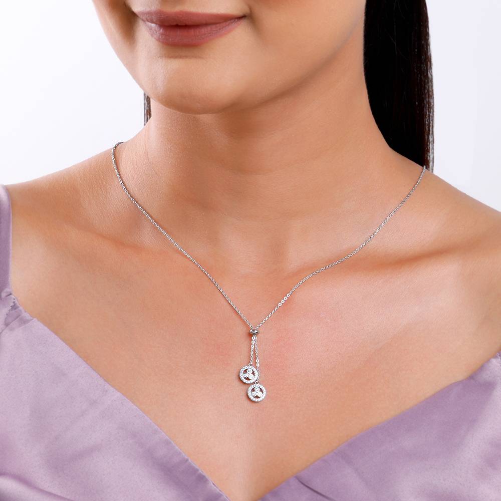 Silver Duo Spark Necklace : PD02689