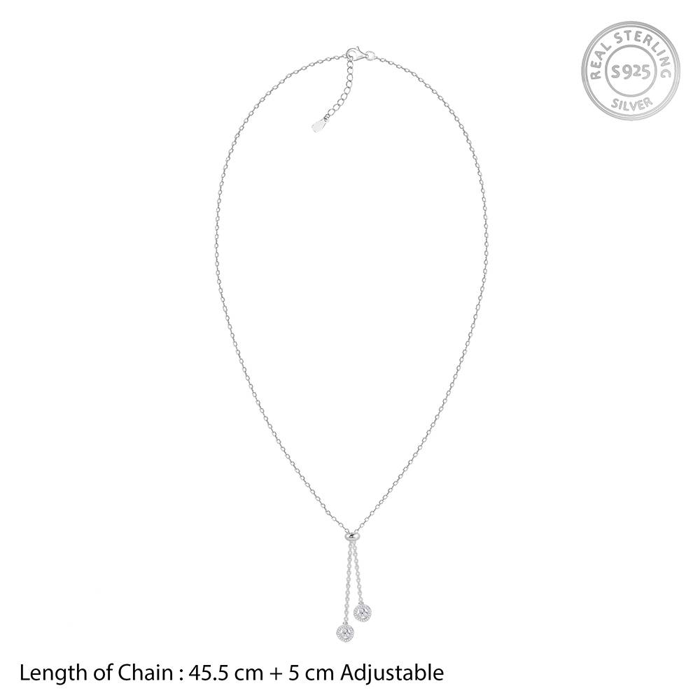 Silver Duo Spark Necklace : PD02689