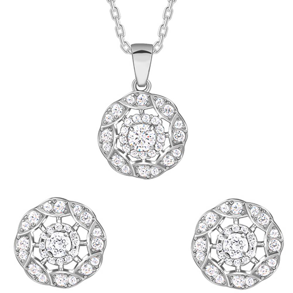 925 Silver Dahlia Bloom Set : PD02695ER02974