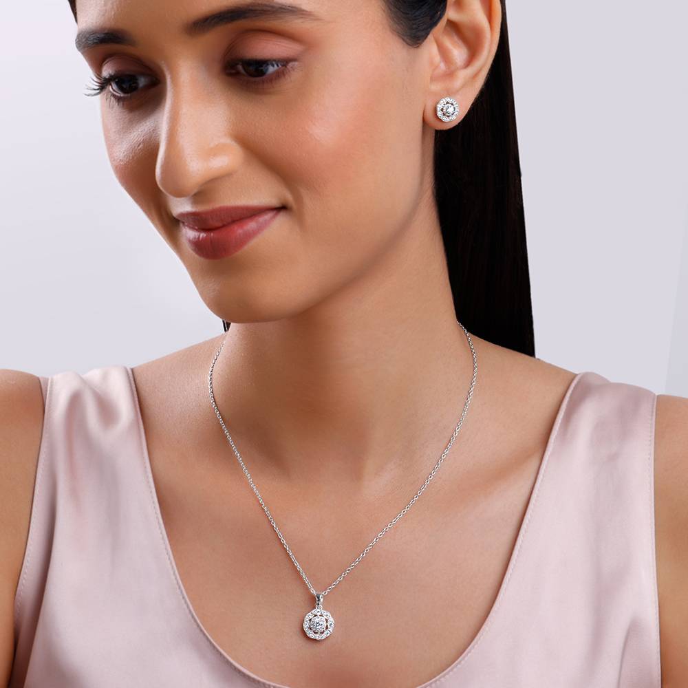 925 Silver Dahlia Bloom Set : PD02695ER02974