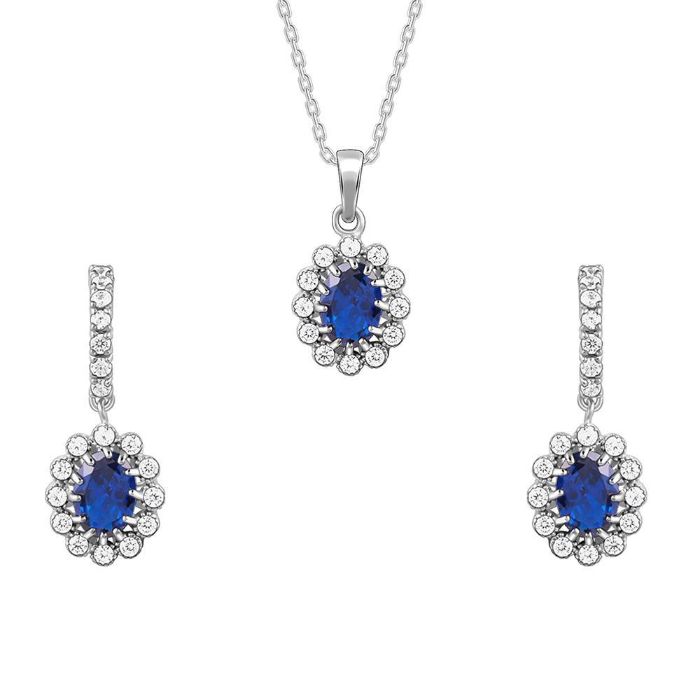 Giva 925 Silver Azure Floral Set| Gifts For Women And Girls | With Certificate Of Authenticity And 925 Stamp  : PD02696ER02975
