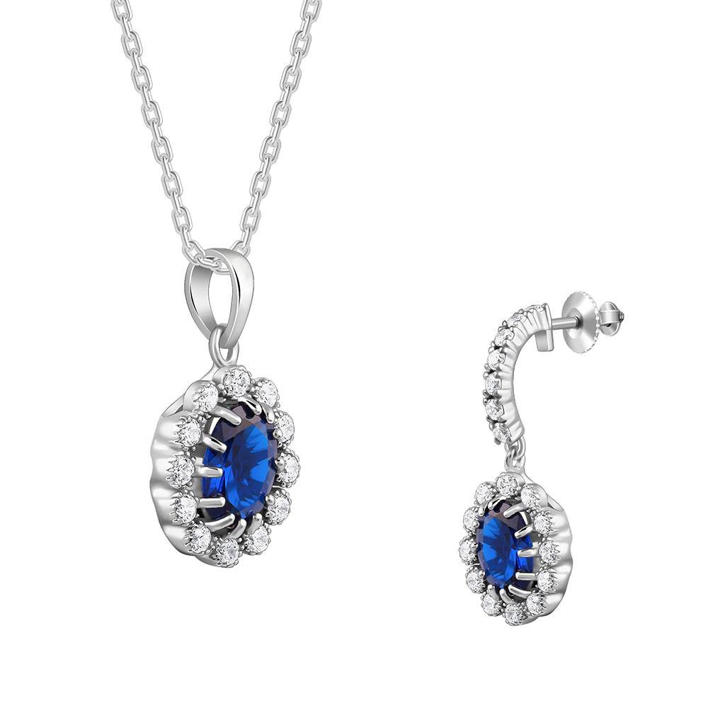 Giva 925 Silver Azure Floral Set| Gifts For Women And Girls | With Certificate Of Authenticity And 925 Stamp  : PD02696ER02975