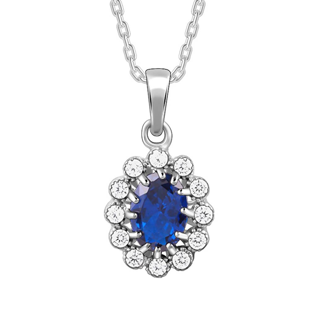 Giva 925 Silver Azure Floral Pendant With Link Chain| Necklace To Gift Women & Girls | With Certificate Of Authentic : PD02696