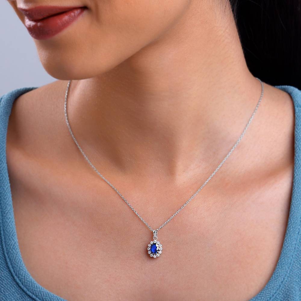 Giva 925 Silver Azure Floral Pendant With Link Chain| Necklace To Gift Women & Girls | With Certificate Of Authentic : PD02696