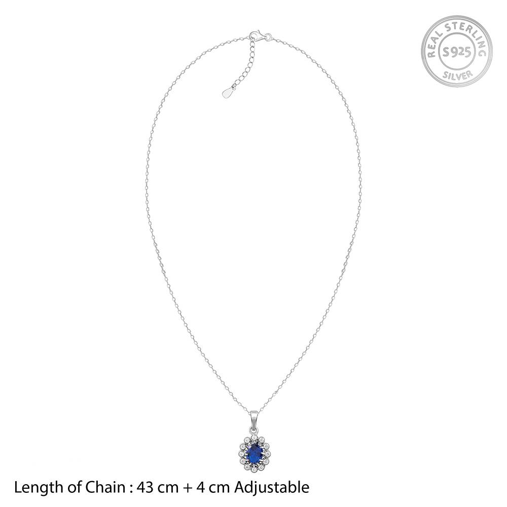 Giva 925 Silver Azure Floral Pendant With Link Chain| Necklace To Gift Women & Girls | With Certificate Of Authentic : PD02696