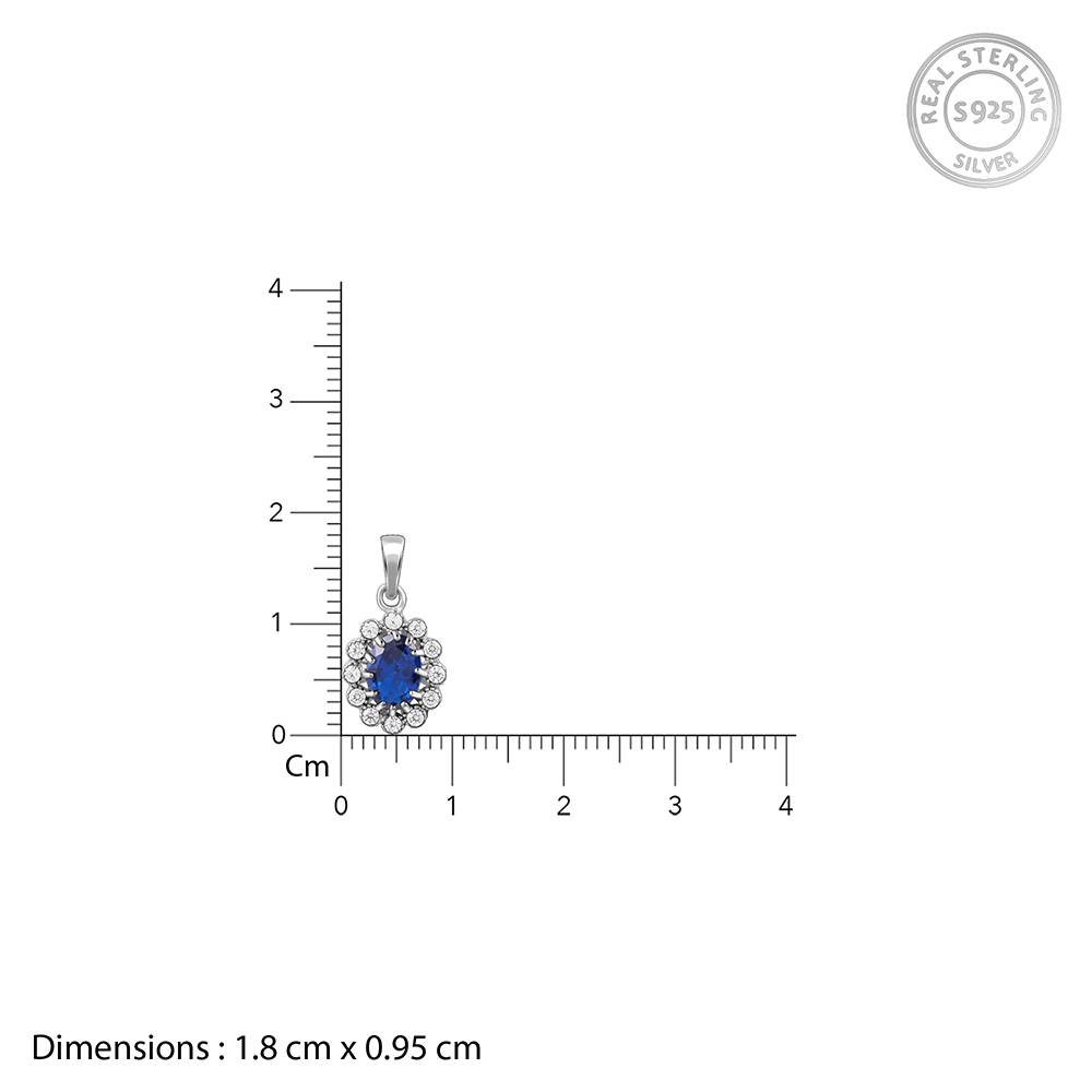 Giva 925 Silver Azure Floral Pendant With Link Chain| Necklace To Gift Women & Girls | With Certificate Of Authentic : PD02696