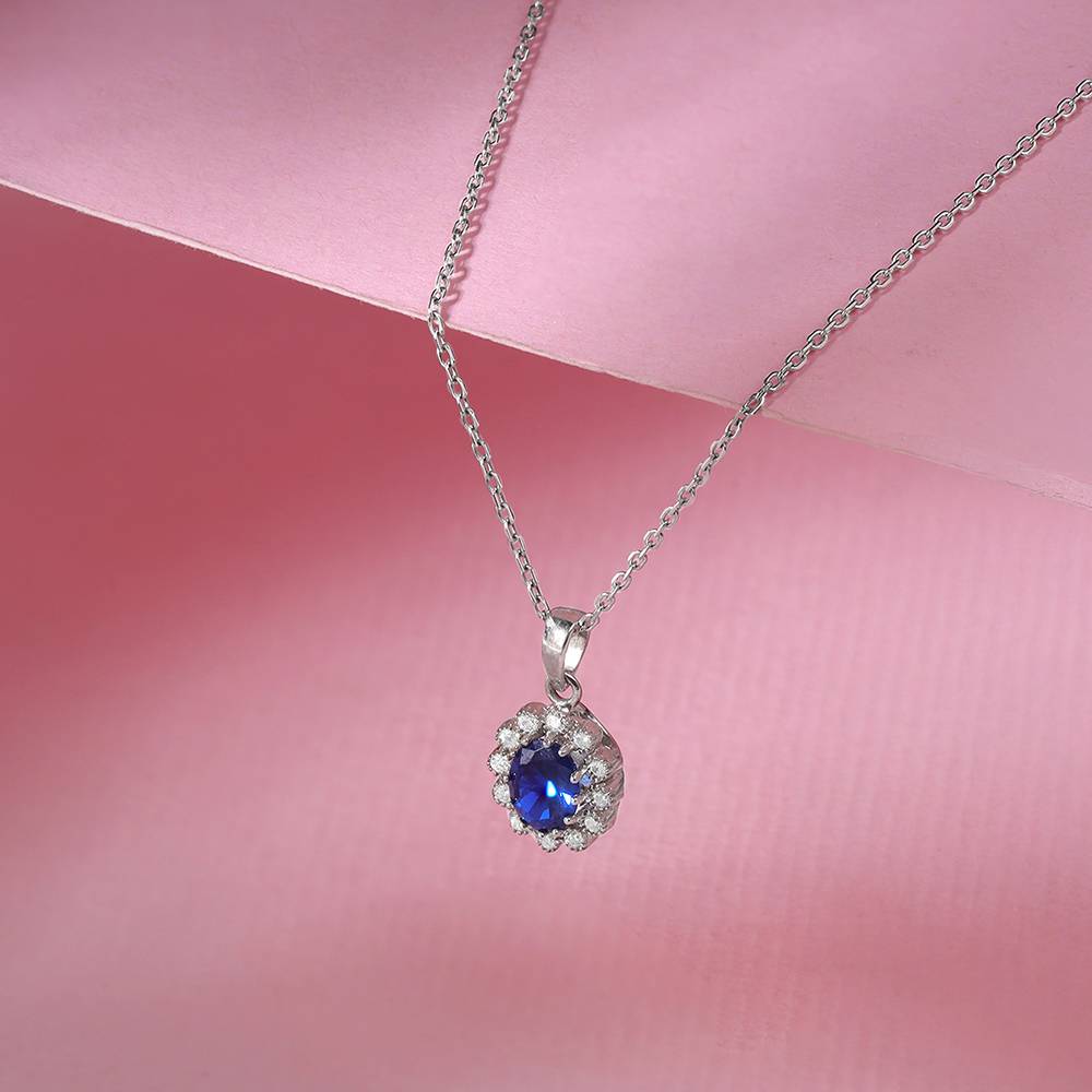 Giva 925 Silver Azure Floral Pendant With Link Chain| Necklace To Gift Women & Girls | With Certificate Of Authentic : PD02696
