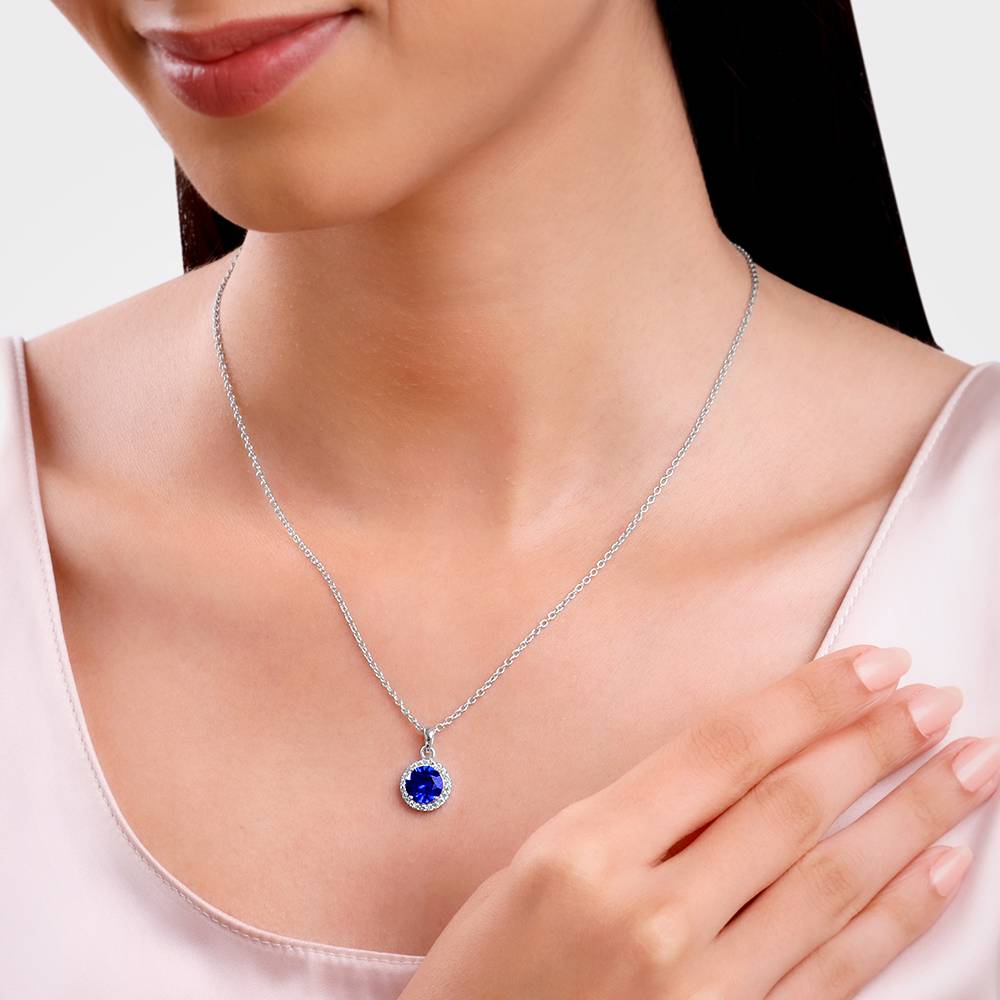 925 Silver Cobalt Dreams Pendant With Link Chain : PD02699