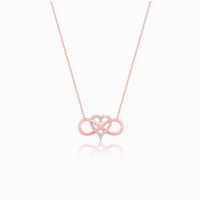 Rosegold Infinity Heart Necklace : PD0269