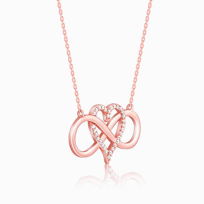 Rosegold Infinity Heart Necklace : PD0269
