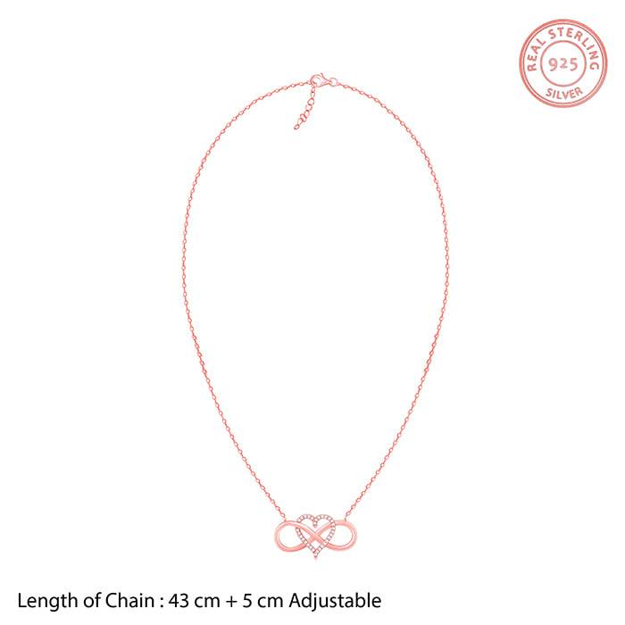 Rosegold Infinity Heart Necklace : PD0269