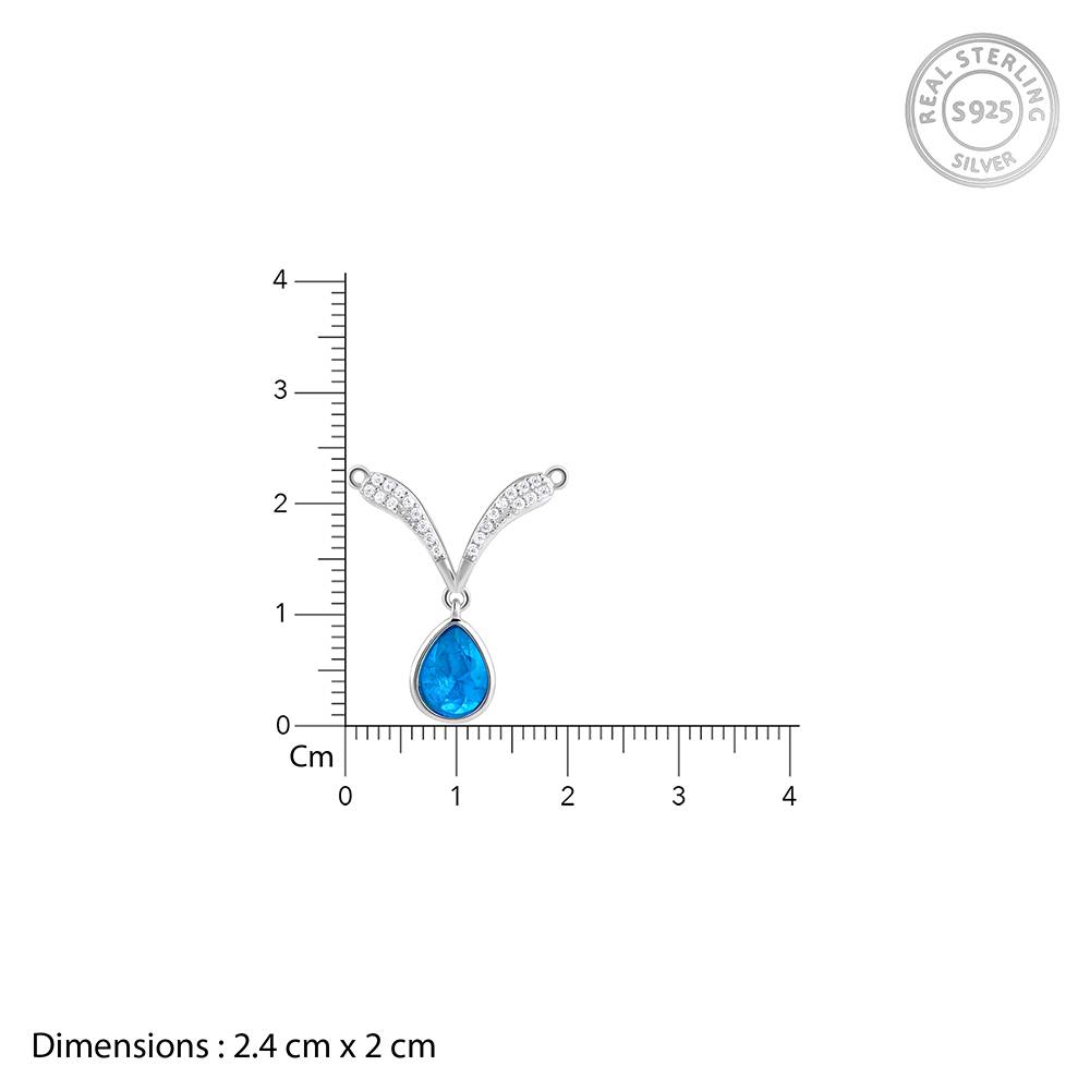 Silver Aqua Blue Necklace : PD02704