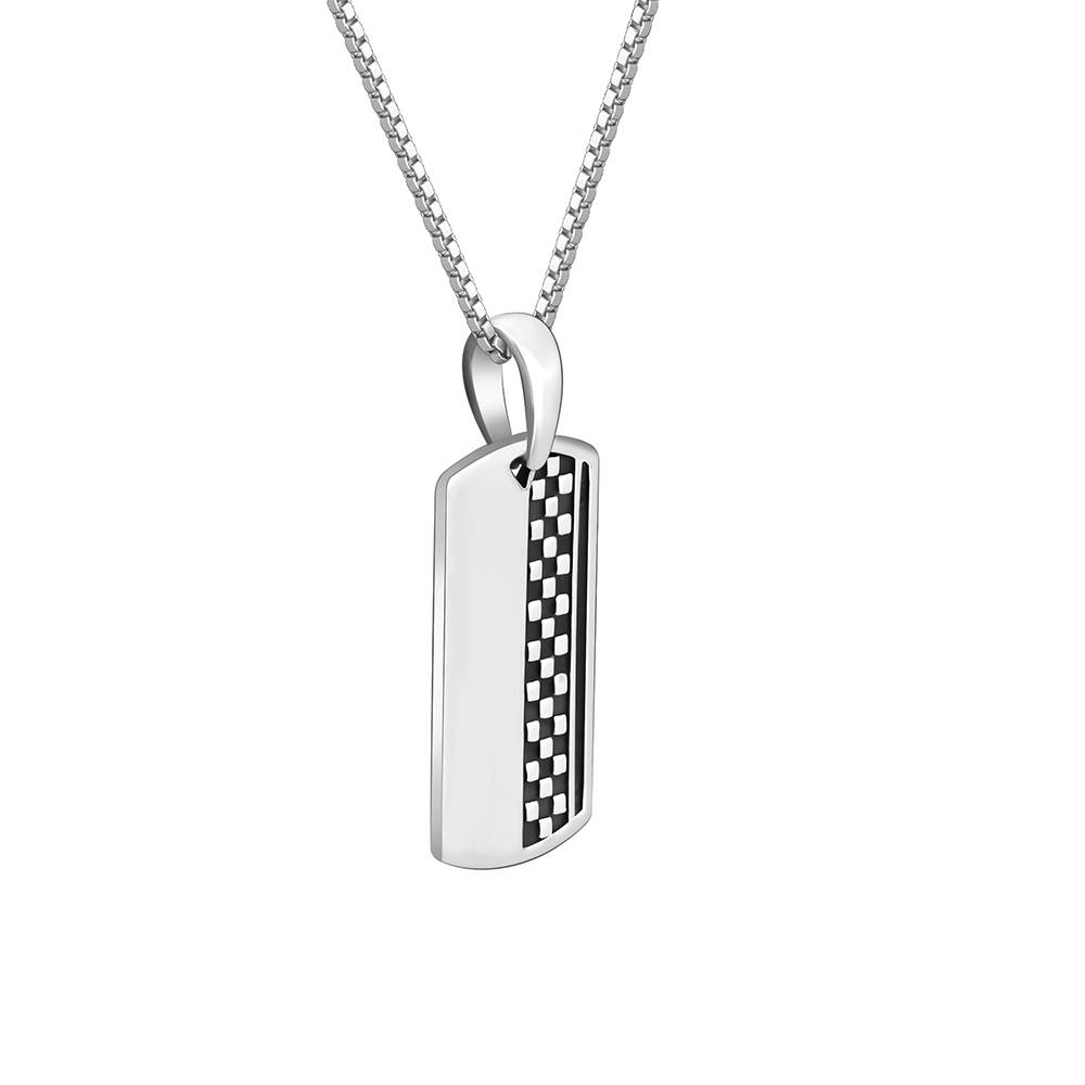 925 Oxidised Silver Admiring Pendant With Box Chain : PD02727