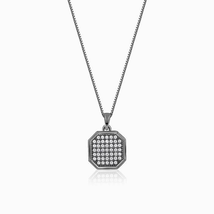Giva 925 Oxidised Silver Observer Pendant With Box Chain For Him| Pendant To Gift Men & Boys | With Certificat : PD02731