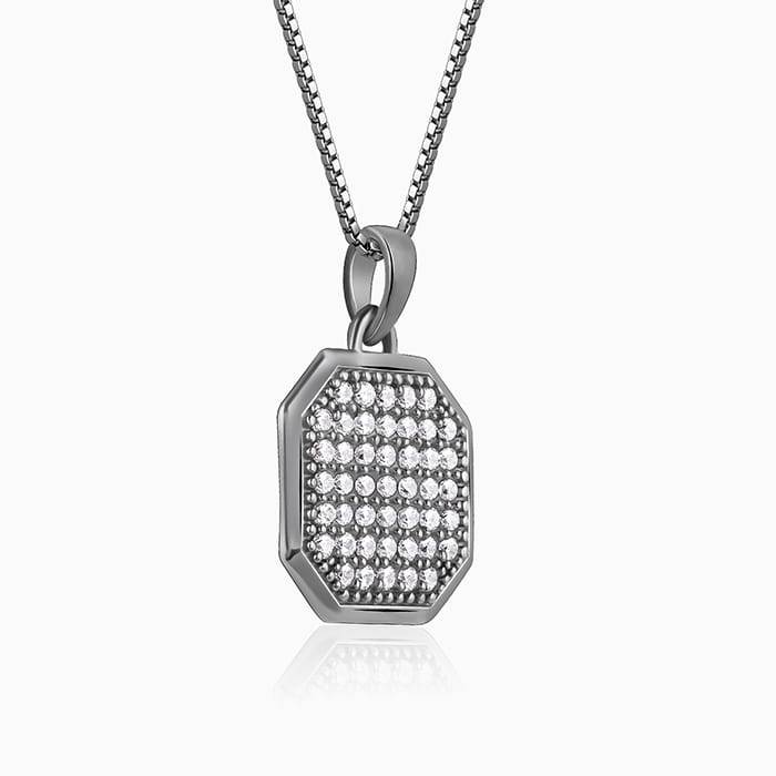 Giva 925 Oxidised Silver Observer Pendant With Box Chain For Him| Pendant To Gift Men & Boys | With Certificat : PD02731