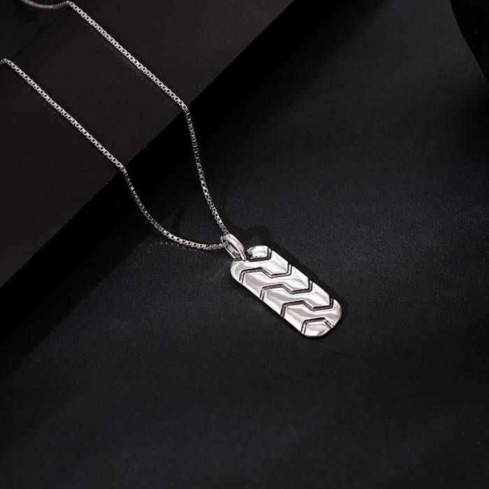 Giva 925 Oxidised Silver Humble Pendant With Box Chain For Him | Pendant To Gift Men & Boys | With Certificate : PD02735