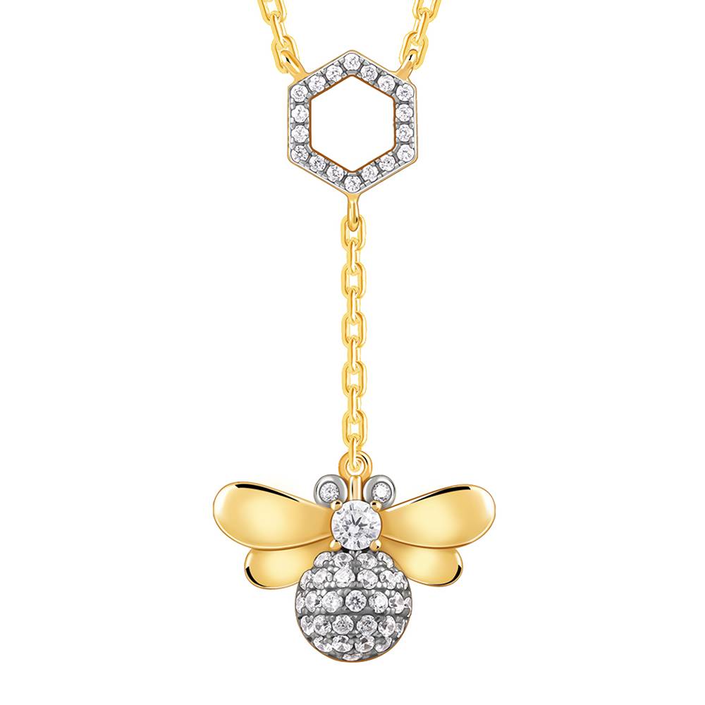 Giva 925 Silver Golden Queen Bee Lariat Necklace| Necklace To Gift Women & Girls | With Certificate Of Authenticity  : PD02743