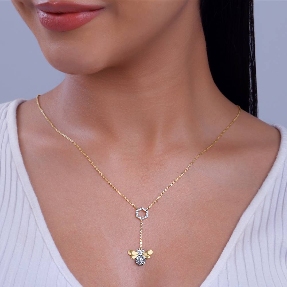 Giva 925 Silver Golden Queen Bee Lariat Necklace| Necklace To Gift Women & Girls | With Certificate Of Authenticity  : PD02743