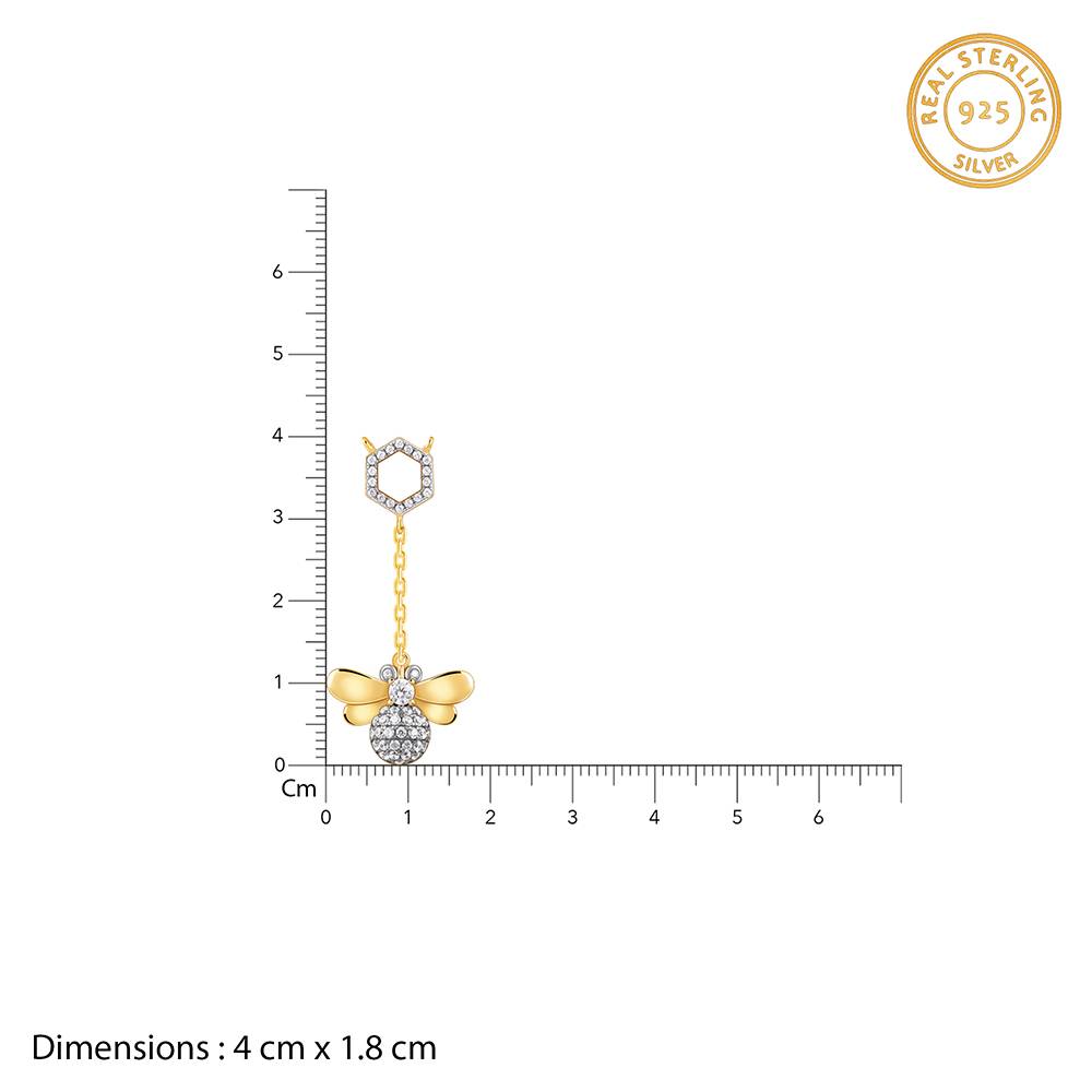 Giva 925 Silver Golden Queen Bee Lariat Necklace| Necklace To Gift Women & Girls | With Certificate Of Authenticity  : PD02743