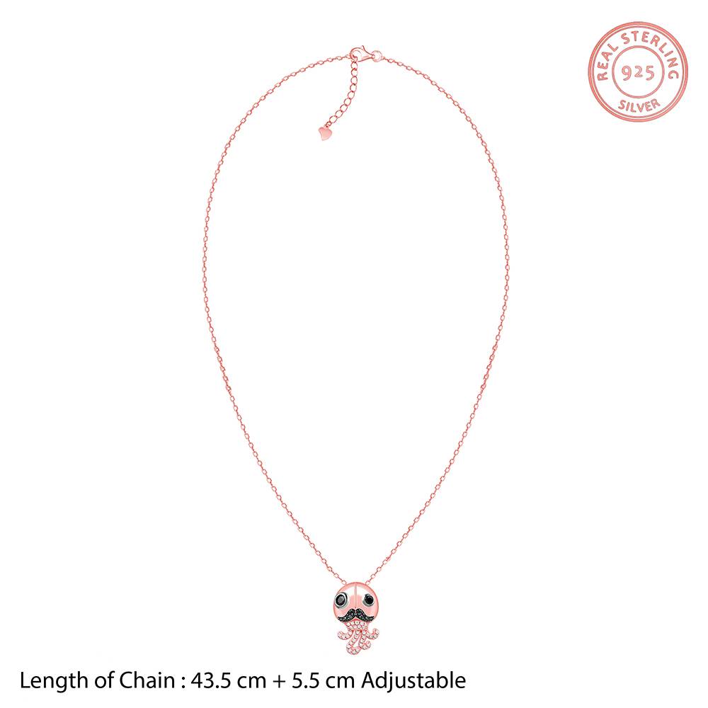 Giva 925 Silver Rose Gold Octopus Pendant With Link Chain| Necklace To Gift Women & Girls | With Certificate Of Auth : PD02744