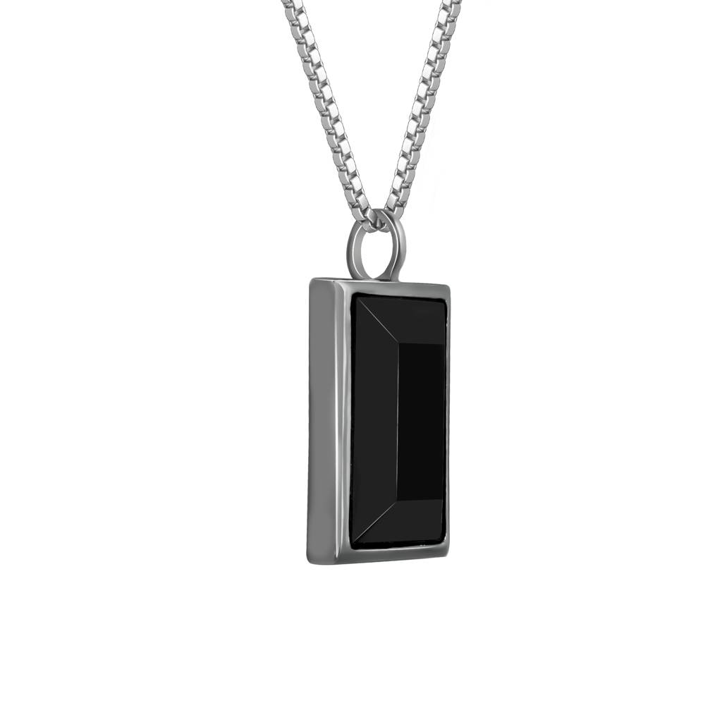 Giva 925 Silver Black Rhodium Alpha Ego Pendant With Box Chain For Him| Necklace To Gift Women & Girls | With Certif : PD02747