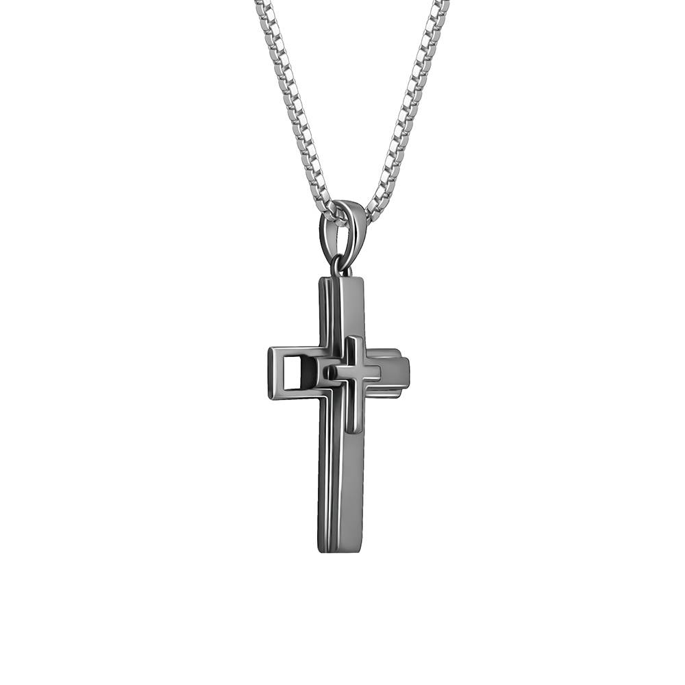 Giva 925 Silver Black Rhodium Holy Christ Pendant With Box Chain For Him| Necklace To Gift Women & Girls | With Cert : PD02752