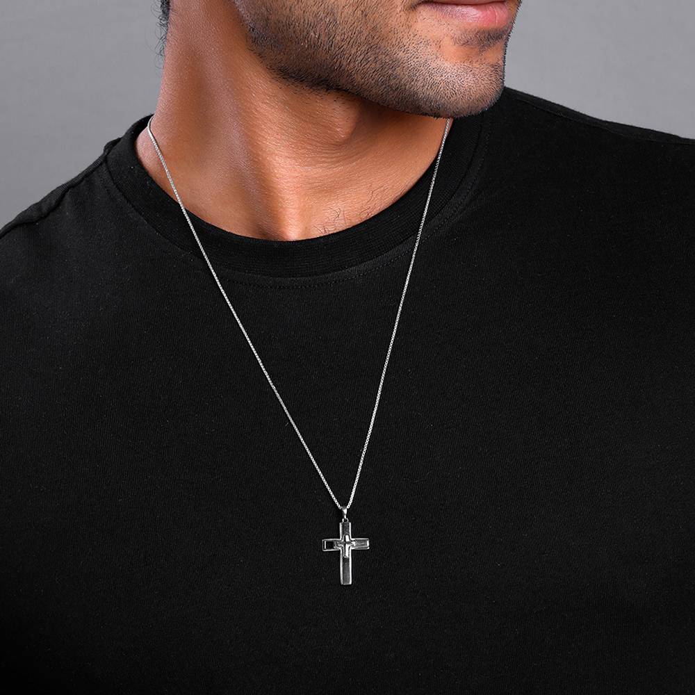 Giva 925 Silver Black Rhodium Holy Christ Pendant With Box Chain For Him| Necklace To Gift Women & Girls | With Cert : PD02752
