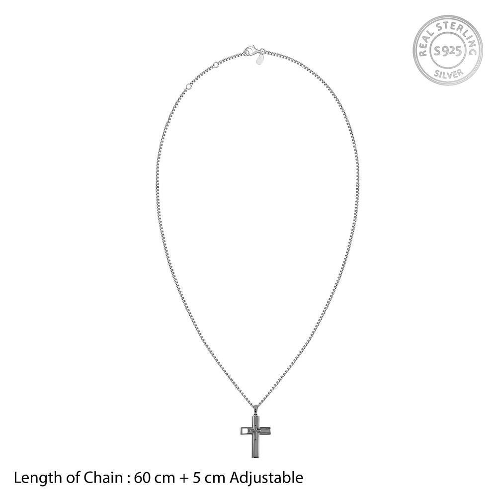 Giva 925 Silver Black Rhodium Holy Christ Pendant With Box Chain For Him| Necklace To Gift Women & Girls | With Cert : PD02752