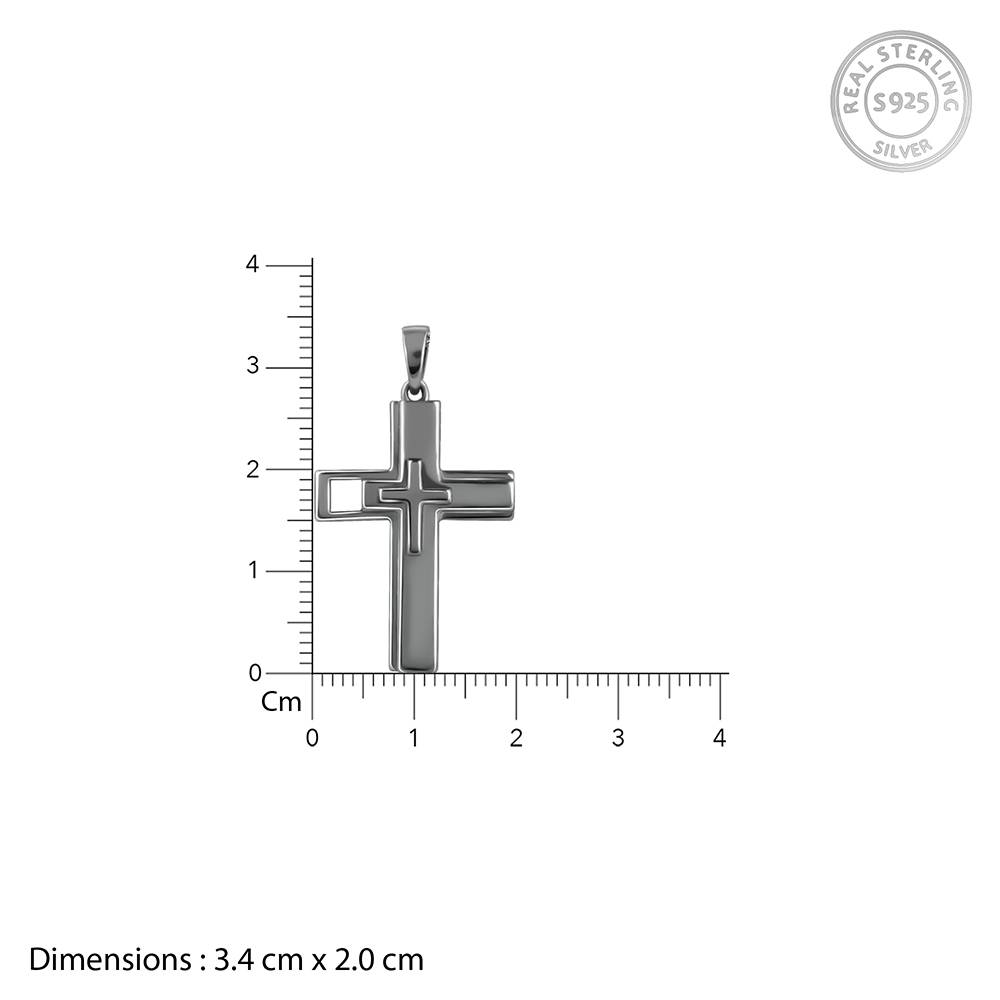 Giva 925 Silver Black Rhodium Holy Christ Pendant With Box Chain For Him| Necklace To Gift Women & Girls | With Cert : PD02752